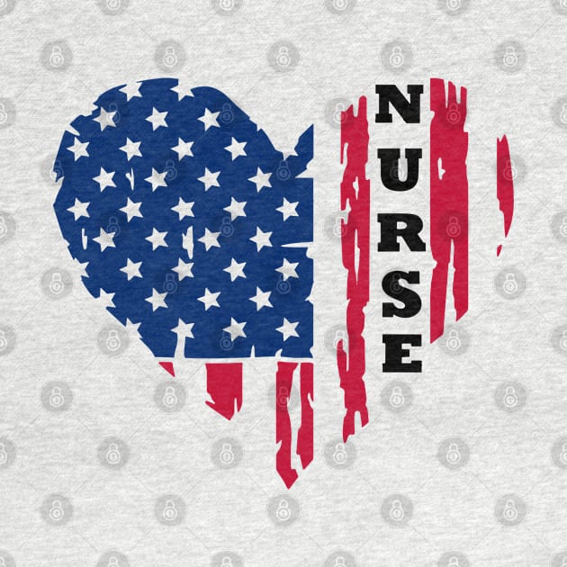 American Nurse Heart Flag by DAN LE